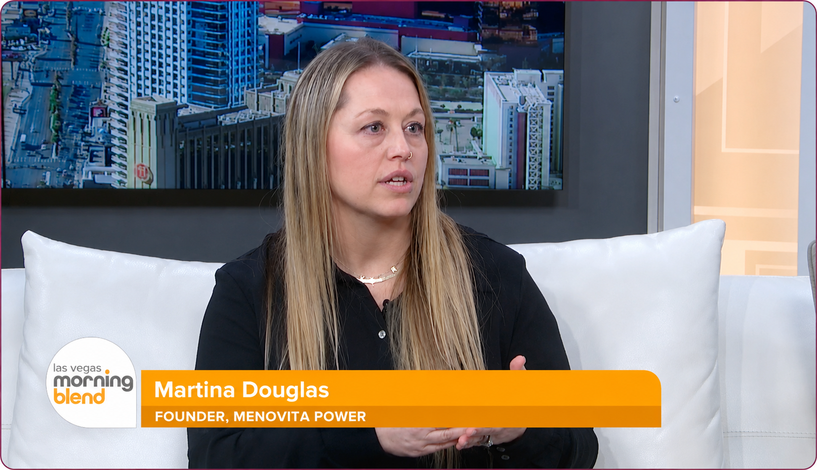 Martina Douglas being interviewed on Las Vegas Morning Blend